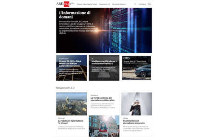 Il GRUPPO 24 ORE investe nell’innovazione
con il Content Innovation Lab
Area24
che ora diventa anche sito: www.area24lab.com