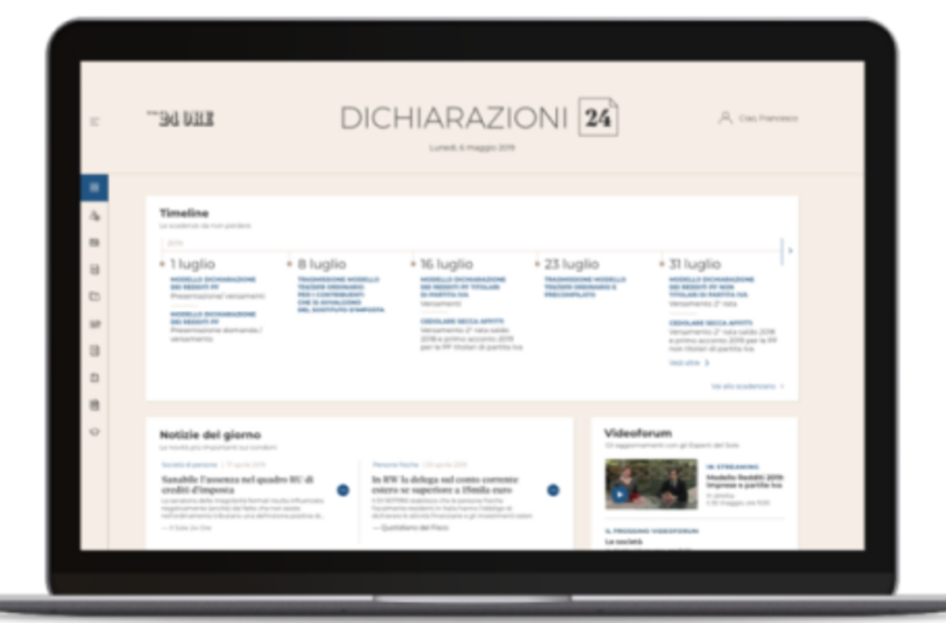 Al via Dichiarazioni24: un sistema digitale unico che unisce eventi in streaming e banca dati