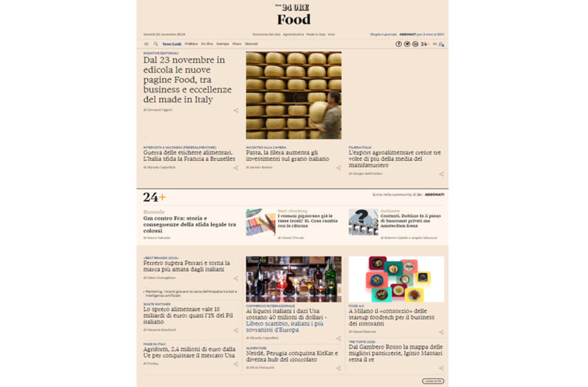 Food&Beverage24, piattaforma multimediale integrata per l’industry dell’agroalimentare