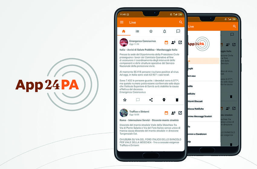 EMERGENZA CORONAVIRUS: il Gruppo 24 ORE mette gratuitamente a disposizione della PA App24PA® piattaforma per l’invio di informazioni e notizie georeferenziate in tempo reale