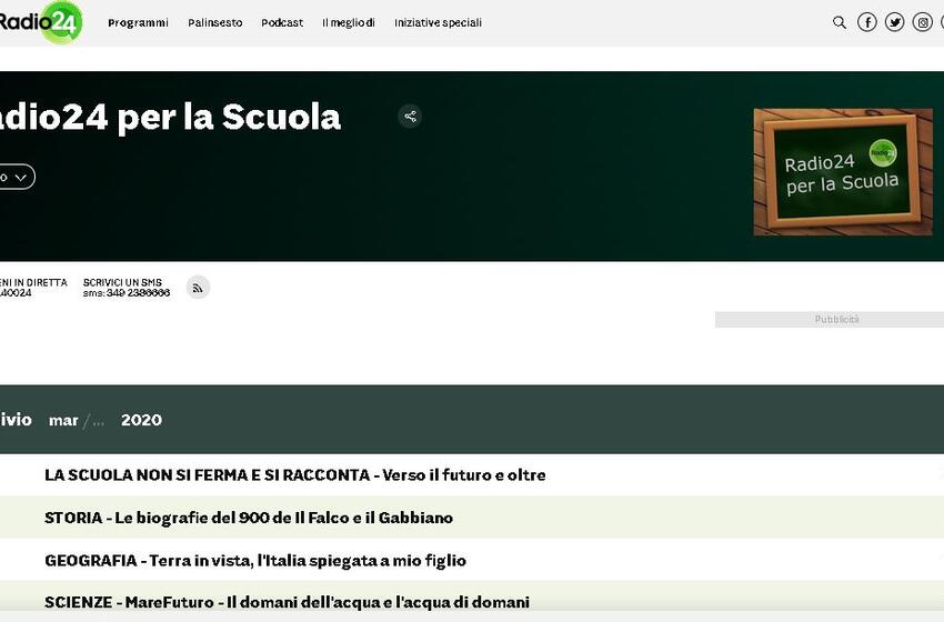 DIDATTICA A DISTANZA al tempo del Coronavirus AL VIA “Radio 24 PER LA SCUOLA”: l’emittente offre il proprio contributo per la Scuola con i podcast dei suoi programmi storici