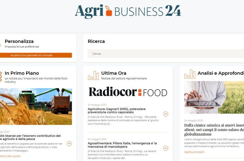 Il Gruppo 24 ORE presenta Agribusiness24: nasce la prima piattaforma editoriale italiana per il comparto agroalimentare. Informazione, progetti editoriali e comunicazione al servizio della food indu