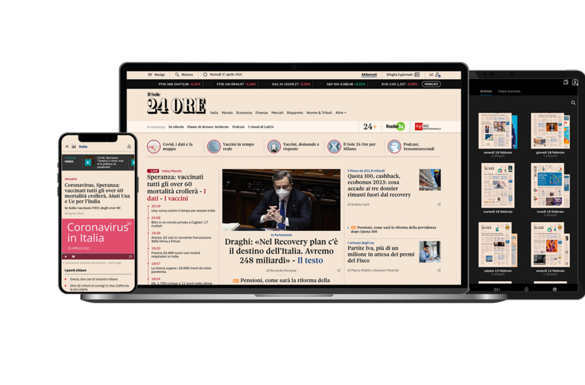 Più dinamicità, flessibilità e profondità per la nuova home page del sito del Sole 24 Ore: tra le novità: più podcast, video, infografiche e Dossier tematici.