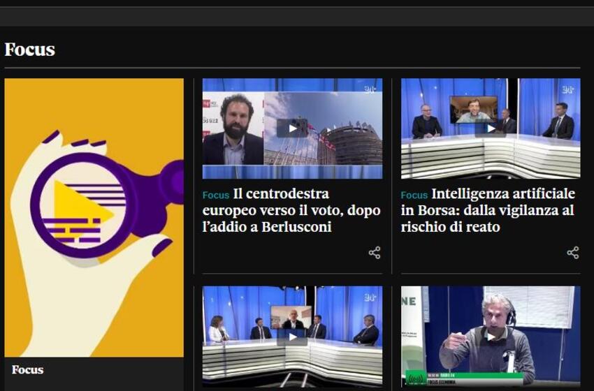 IlSole24Ore.com rafforza l’informazione multimediale
Sempre più contenuti video, dalle dirette alle videonews, ai format innovativi come i videopodcast
Al via anche la partnership con l’agenzia I